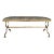 Currey & Company Custom Modern Taupe and Robin’s Egg Geometric Gold Leaf Gilbert Bench For Sale