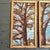 Set of two contemporary oak tree paintings by Stephen Heigh. Each signed and framed. Measures 9.5x18.5 unformed and...