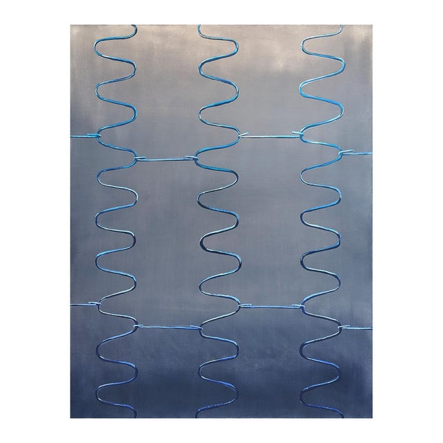 Neutral grey-toned abstract by contemporary artist Tommy Taylor. The work features a close up of mattress springs. Signed,...