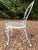 Vintage Woodard Chantilly Rose Wrought Iron Side Chairs — Set of 3 | Original White / Grey Paint | Stamped Maker’s Mark For Sale In New York - Image 6 of 12