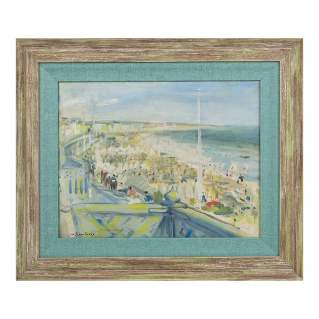 By the Beach Oil on Canvas Painting by André Hambourg For Sale