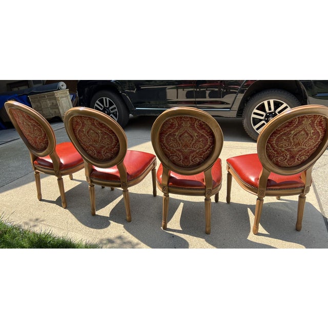 Frontgate Langston Leather Dining Round Back Side Chairs- Set of 4 For Sale - Image 10 of 10