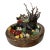 Vintage Hand-Carved Wooden Deer Diorama Folk Art Stag Sculpture in Rustic Bowl Woodland Centerpi For Sale