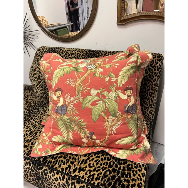 1980s Vintage P Kaufmann Copacabana Monkey Pillows - a Pair For Sale - Image 4 of 6