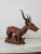 Red Old Bali or Java Temple Deer Statue Indonesian Folk Art Carving For Sale - Image 8 of 11