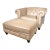 Bernhardt Tan Leather Tufted Chesterfield Club Chair and Ottoman For Sale
