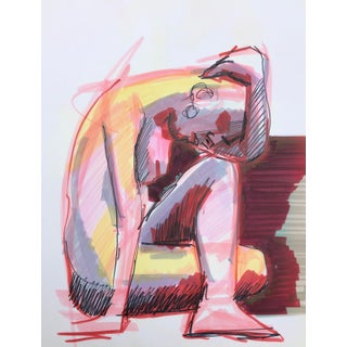 1980s Female Nude Drawing by John Reilly For Sale
