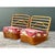 This pair of vintage slipper chairs shows the sculptural stacked rattan construction associated with Paul Frankl. Each...