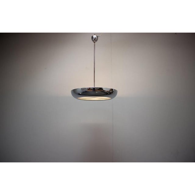 Bauhaus UFO Pendant Lamp by Josef Hůrka for Napako, Czechoslovakia, 1930s For Sale - Image 4 of 15