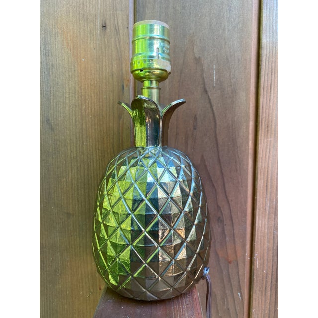 Iconic Brilliant Brass Pineapple Hollywood Regency/ Palm Beach Style Table Lamp. Original Leviton socket and cord with...