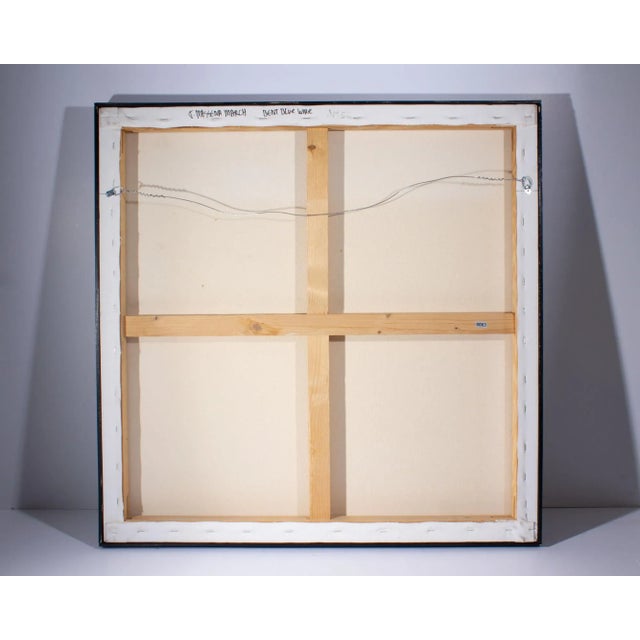 Postmodern “Bent Blue Wire” Acrylic on Canvas Painting by James Massena March For Sale - Image 3 of 9