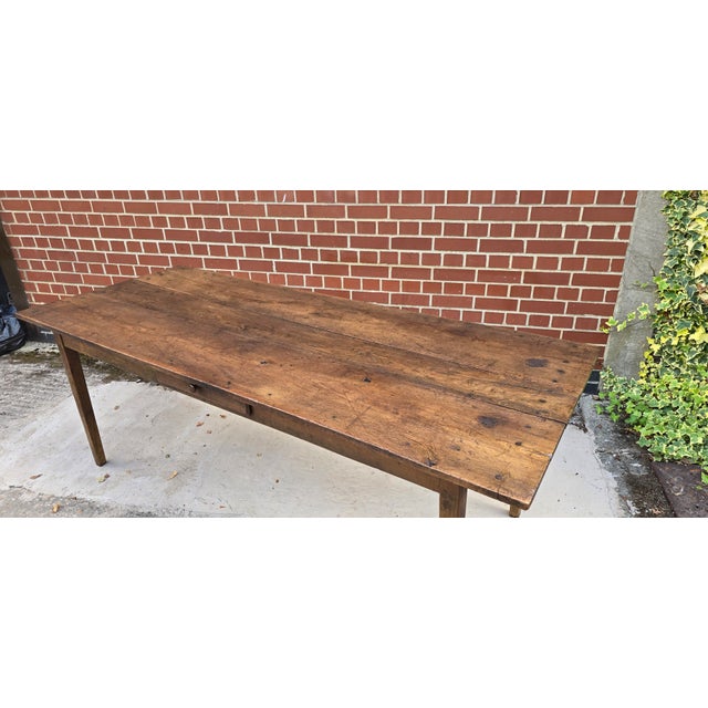 French Plank Kitchen Refectoy Farmhouse Dining Table, 1850 For Sale - Image 6 of 17