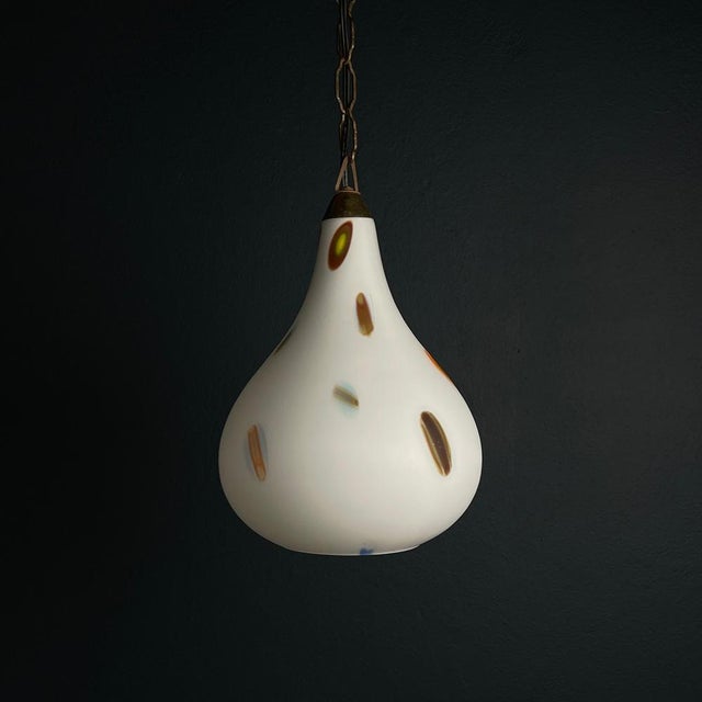 Mid-Century Modern Opaline Murano Glass Pendant Lamp from Stilnovo, 1950s For Sale - Image 6 of 15