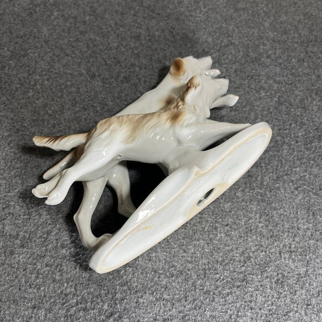Ceramic Mid 20th Century Vintage Carl Scheidig Porcelain Borzoi Figurine For Sale - Image 7 of 9
