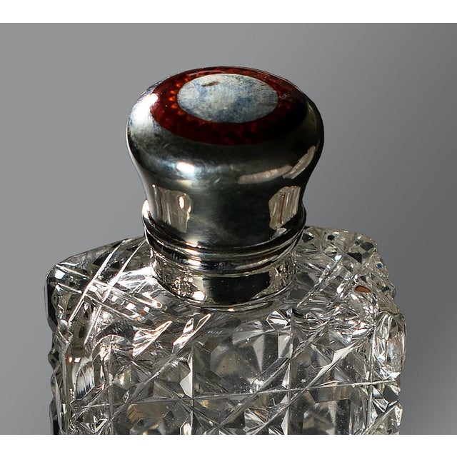 20th Century Baccarat Crystal Pocket Bottle with Silver Cap, France For Sale - Image 4 of 5