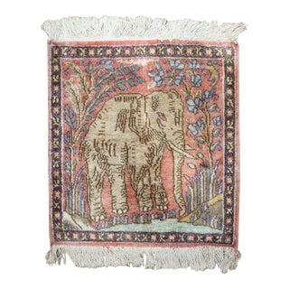 Elephant Mini Pictorial Turkish rug no. j3952 For Sale