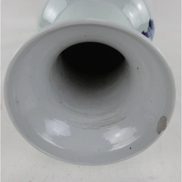 Chinese Mid-Qing Dynasty Celadon Blue and White Vase For Sale - Image 10 of 12