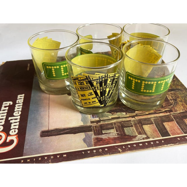1990s Vintage Horse Racing Old-Fashioned Whiskey Cocktail Glasses- Set of 5 For Sale - Image 10 of 10