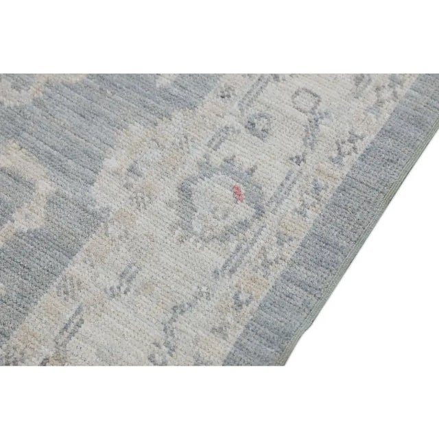 Early 21st Century Turkish Oushak Runner Rug Gray Handwoven Rug 4'2" X 12' For Sale - Image 5 of 8