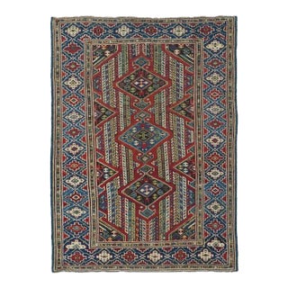 Antique Kuba Rug 3'3'' x 4'6'' For Sale