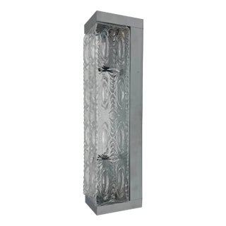 Vintage Italian Glass Wall Lights, 1970, Set of 2 For Sale