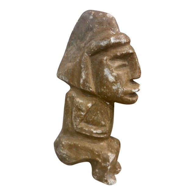 Sitting Toltec Stone Figurine For Sale