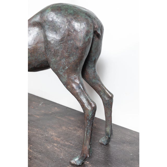 Metal Large, Cast Bronze Doe, circa 1940 For Sale - Image 7 of 9