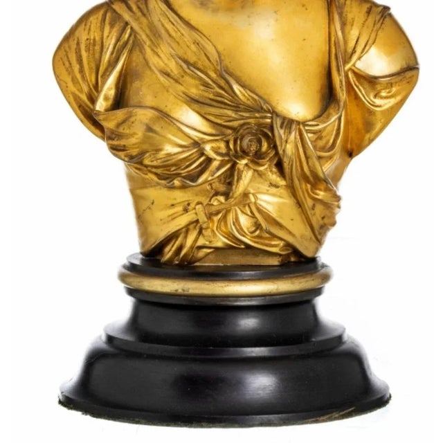 Female Figure Sculpture Léopold OUDRY (1854-1882) Art bronze bust, set on a lacquered wooden base. Signed L.Oudry. Height:...