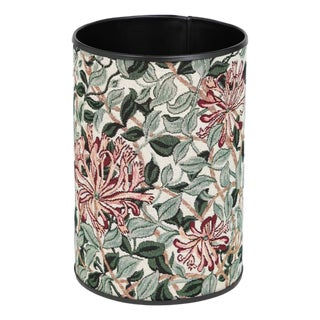 Honeysuckle Green Tapestry Waste Bin For Sale