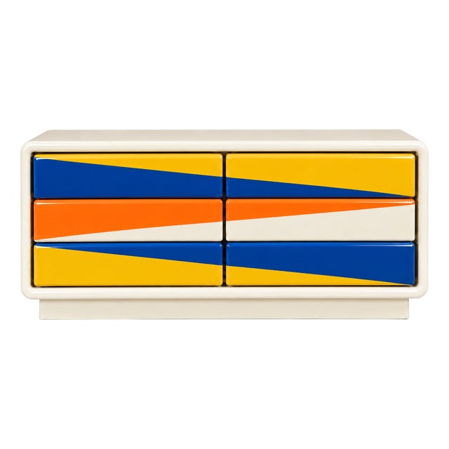 Stunning Mid Century Vintage Modern to Postmodern Dresser Medellin Custom Furniture For Sale