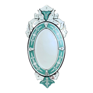 Early 20th Century Venetian Glass Mirror - Etched & Reverse Painted