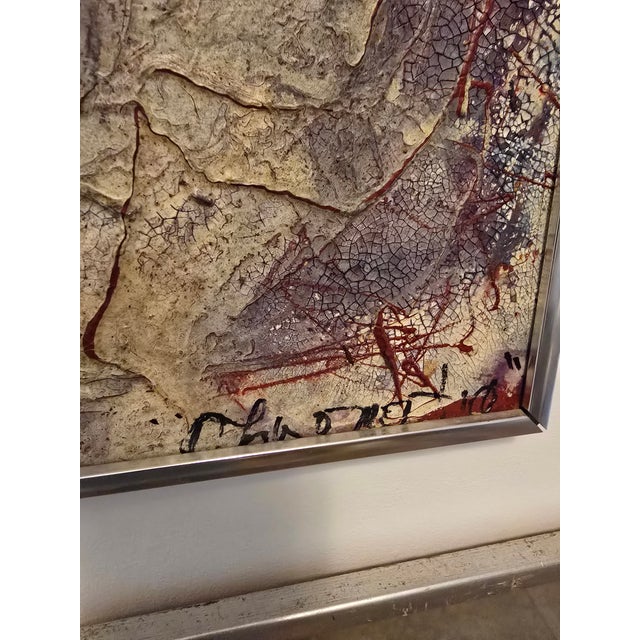 Mid-Century Modern Vintage Mid Century Modern Signed Abstract Painting For Sale - Image 3 of 10