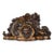 Black Forest Swiss 1900s Carved Wooden Fragment with Bear Motif and Gilt Accents For Sale