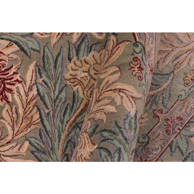 Textile William Morris Pak-Persian Green/Brown Wool Rug - 10'3'' X 14'4'' For Sale - Image 7 of 8
