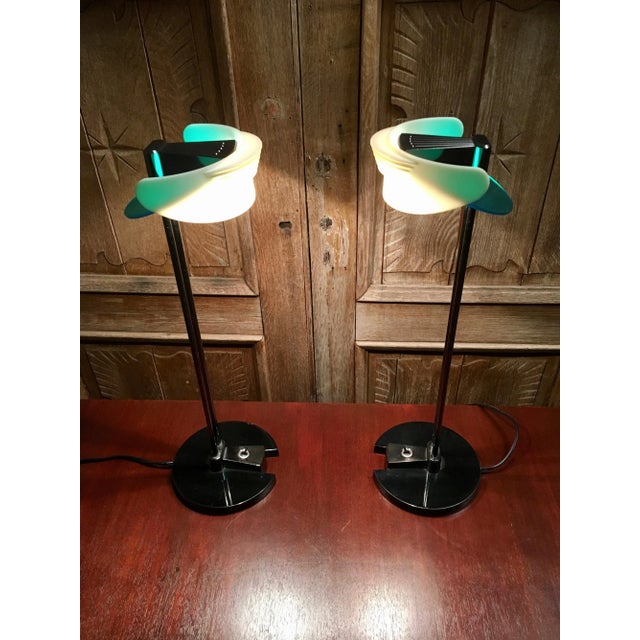 Chrome Fritz Table Lamps by Perry King & Santiago Miranda for Arteluce-A Pair For Sale - Image 8 of 12