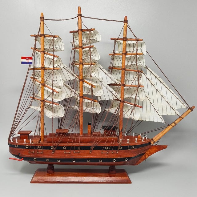 1970s Vintage English Croatia Model Ship, 1970s For Sale - Image 5 of 9