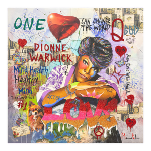 Marcus Glenn One Heart Can Change the World Signed Dionne Warwick Giclee Canvas