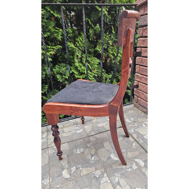 Biedermeier Side Chair in Mahogany For Sale - Image 3 of 11