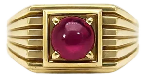 Ruby Solitaire Ring for Men Silver, Gold, Size 10