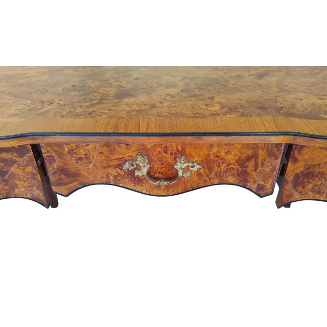 Vintage Mid-Century Italian Desk With Cloth-Lined Drawers For Sale - Image 12 of 18