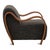 Art Deco Ribbon Wood & Dark Boucle Art Deco Arm Chair For Sale - Image 3 of 7