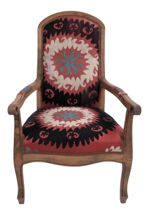 Suzani Embroidered Red Chair