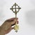 Vintage Ethiopian Processional Brass Gothic Ornamental Handheld Coptic Cross For Sale - Image 6 of 6