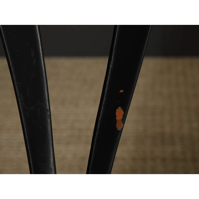 Set of 8 Vintage Metal Café Chairs, Tolix Style Industrial Dining Chairs, French Bistro Patio Chairs, Black & Green Metal Chairs For Sale - Image 11 of 14