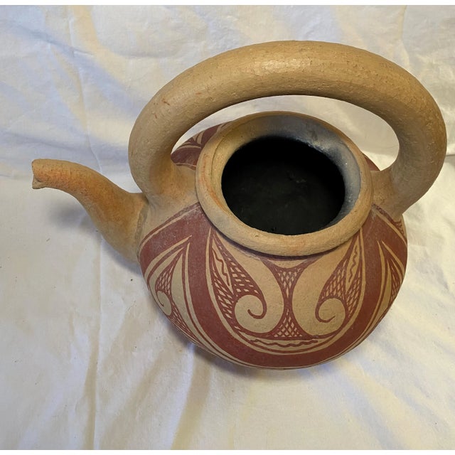 Earthenware Hand Painted Vintage Tea Pot For Sale - Image 4 of 13