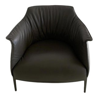 Poltrona Frau Iconic Archibald Armchair with Genuine Italian Leather For Sale