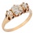 Late 19th Century Victorian Gia Old Mine Cut Diamond Pearl 14k Yellow Gold Ring, Size 4.25 For Sale