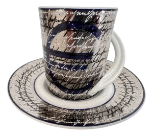 Artist Espresso Annual Cup and Saucer 2002 by Leslie G. Hunt for Rosenthal Limited Art Series, 2002, Set of 2, Limited Edition 1238/3000, Set of 2