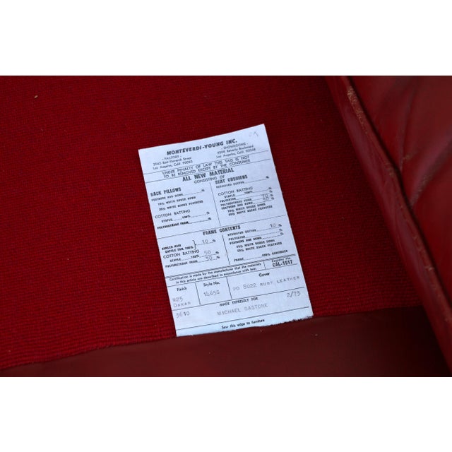 Monteverdi-Young Mid-Century Modern Tufted Ruby Red Leather Sofa, 1973 For Sale - Image 18 of 18