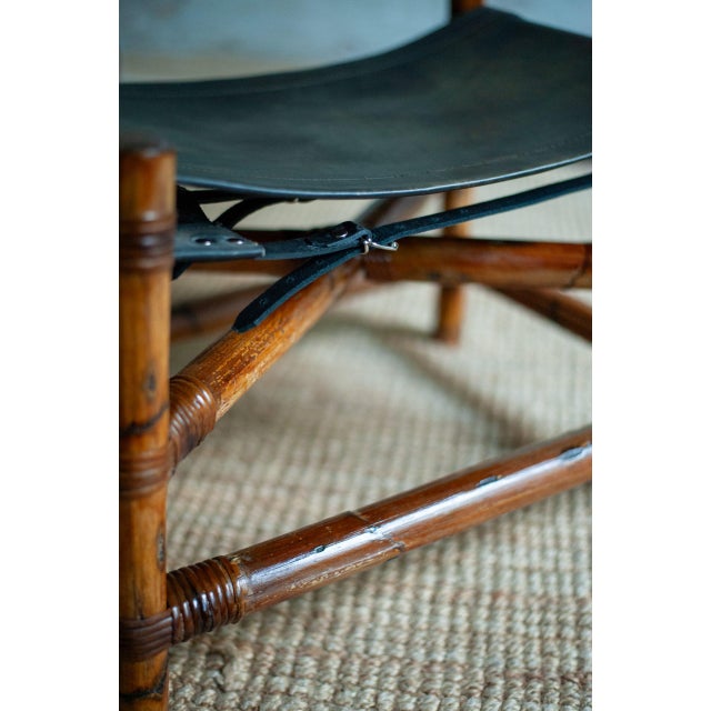 Set of Bamboo Lounge Set with Chair and Ottoman, 1970s For Sale - Image 15 of 18